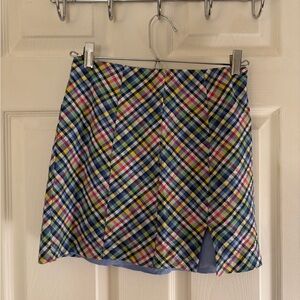 Urban Outfitters Blue Plaid Mini Skirt